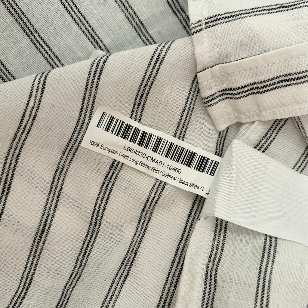 Quince European Linen Striped Shirt Large