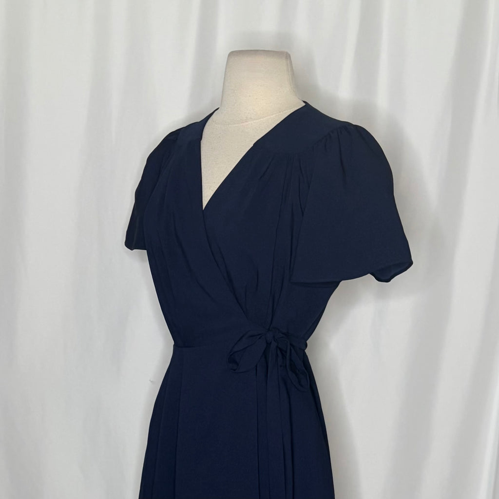 Gal Meets Glam Kinsley Navy Wrap Dress 2