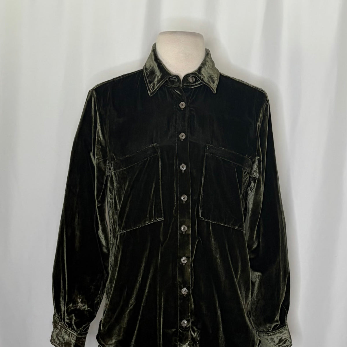 Anthropologie Pilcro Hadley Velvet Buttondown XSP