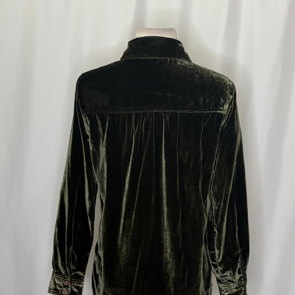 Anthropologie Pilcro Hadley Velvet Buttondown XSP