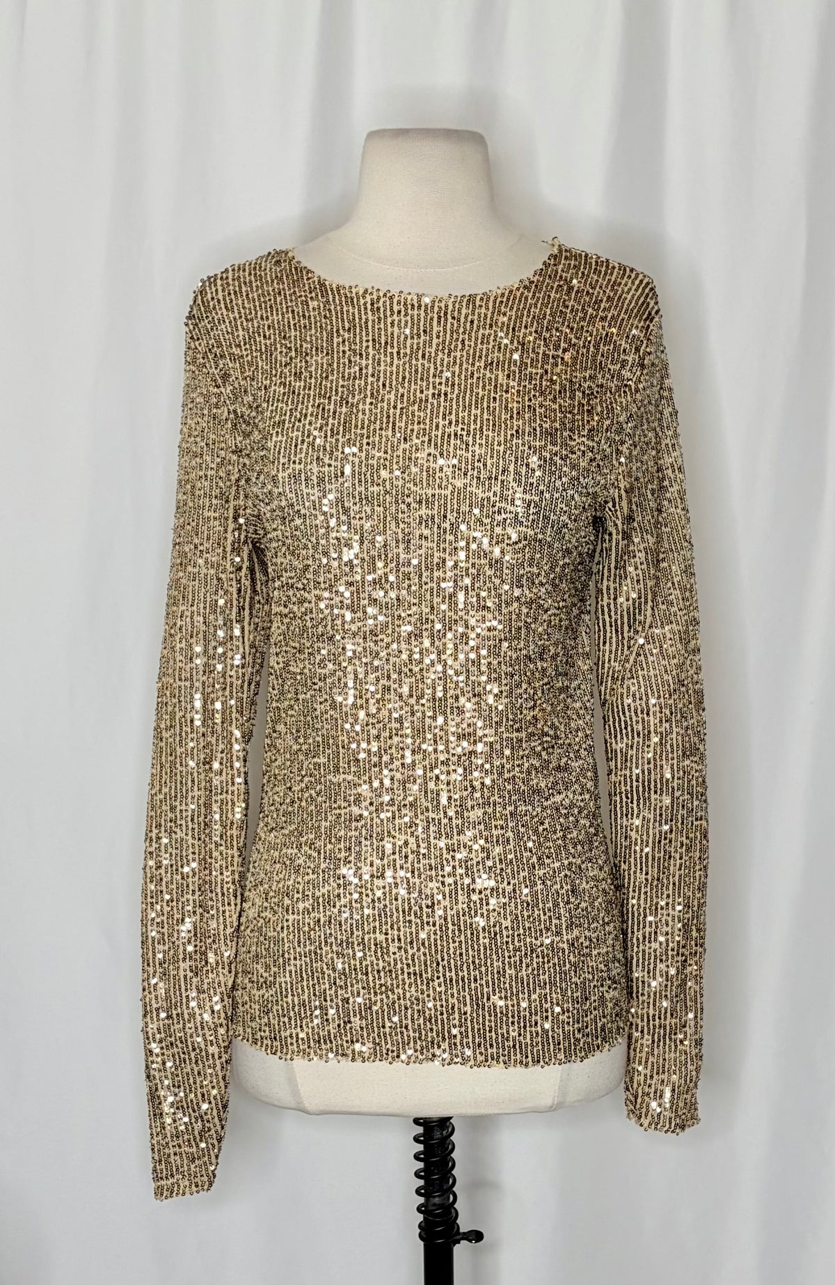 Free People Intimately Gold Rush Sequin Top Small