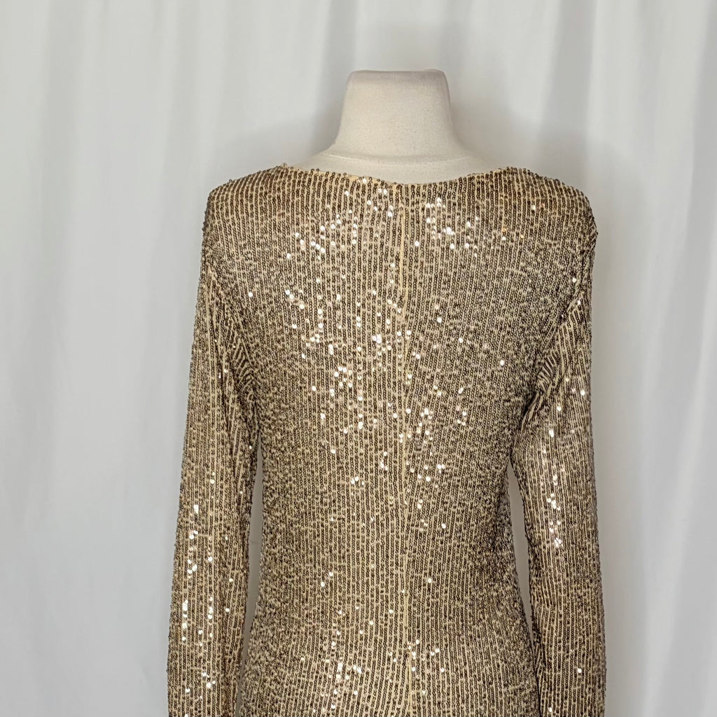 Free People Intimately Gold Rush Sequin Top Small