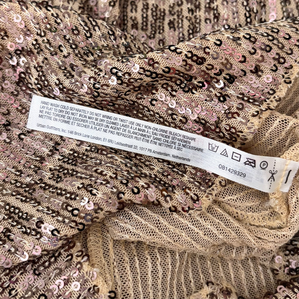 Free People Intimately Gold Rush Sequin Top Small