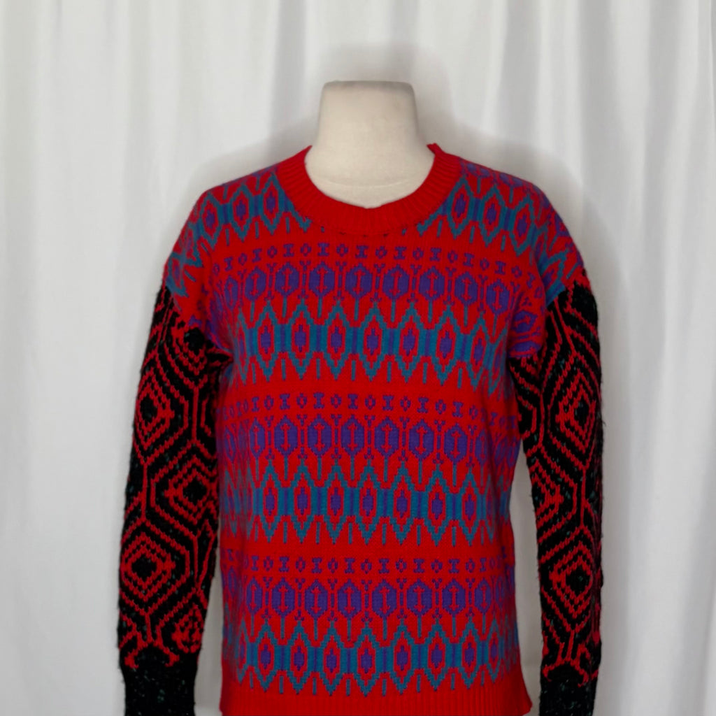 J.Crew Lambswool Fair Isle Geometric Sweater XS