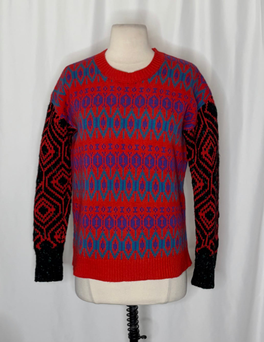 J.Crew Lambswool Fair Isle Geometric Sweater XS