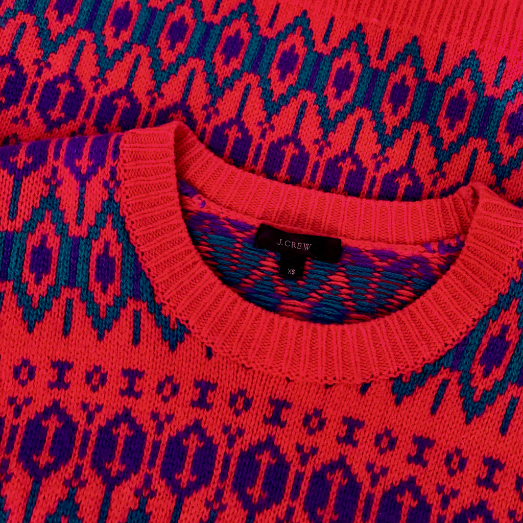 J.Crew Lambswool Fair Isle Geometric Sweater XS