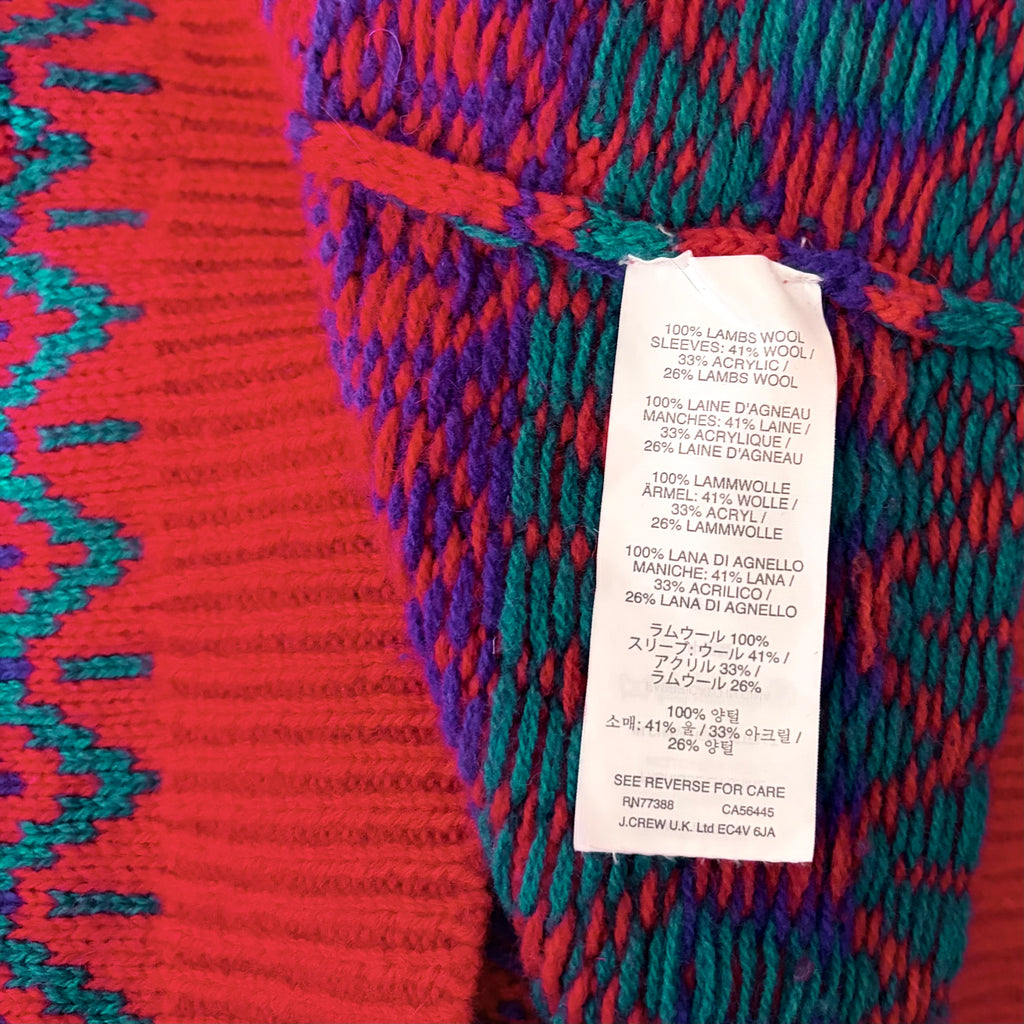 J.Crew Lambswool Fair Isle Geometric Sweater XS