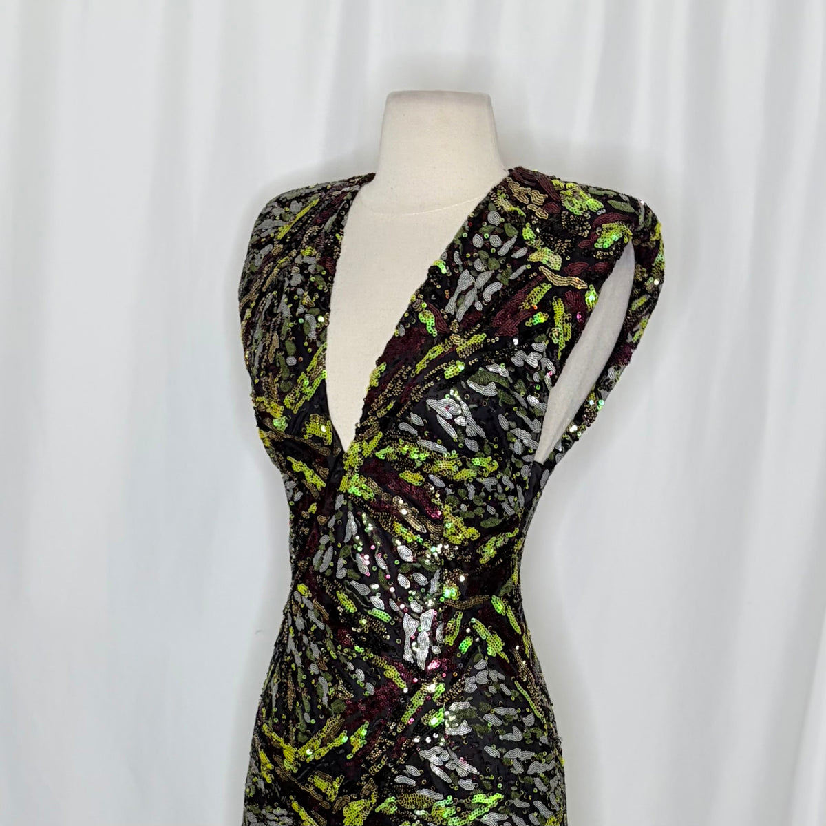 Zara Sequin Shoulder Pad Mini Dress XS