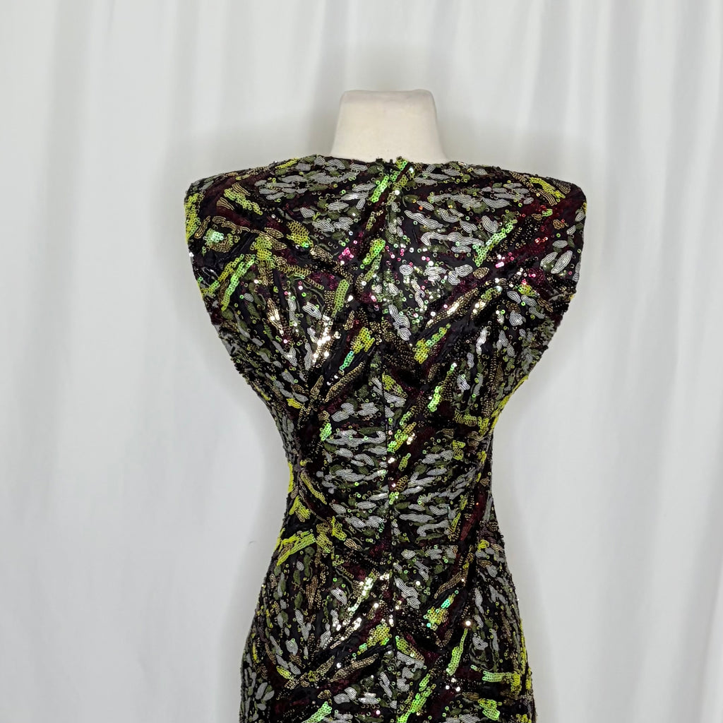 Zara Sequin Shoulder Pad Mini Dress XS