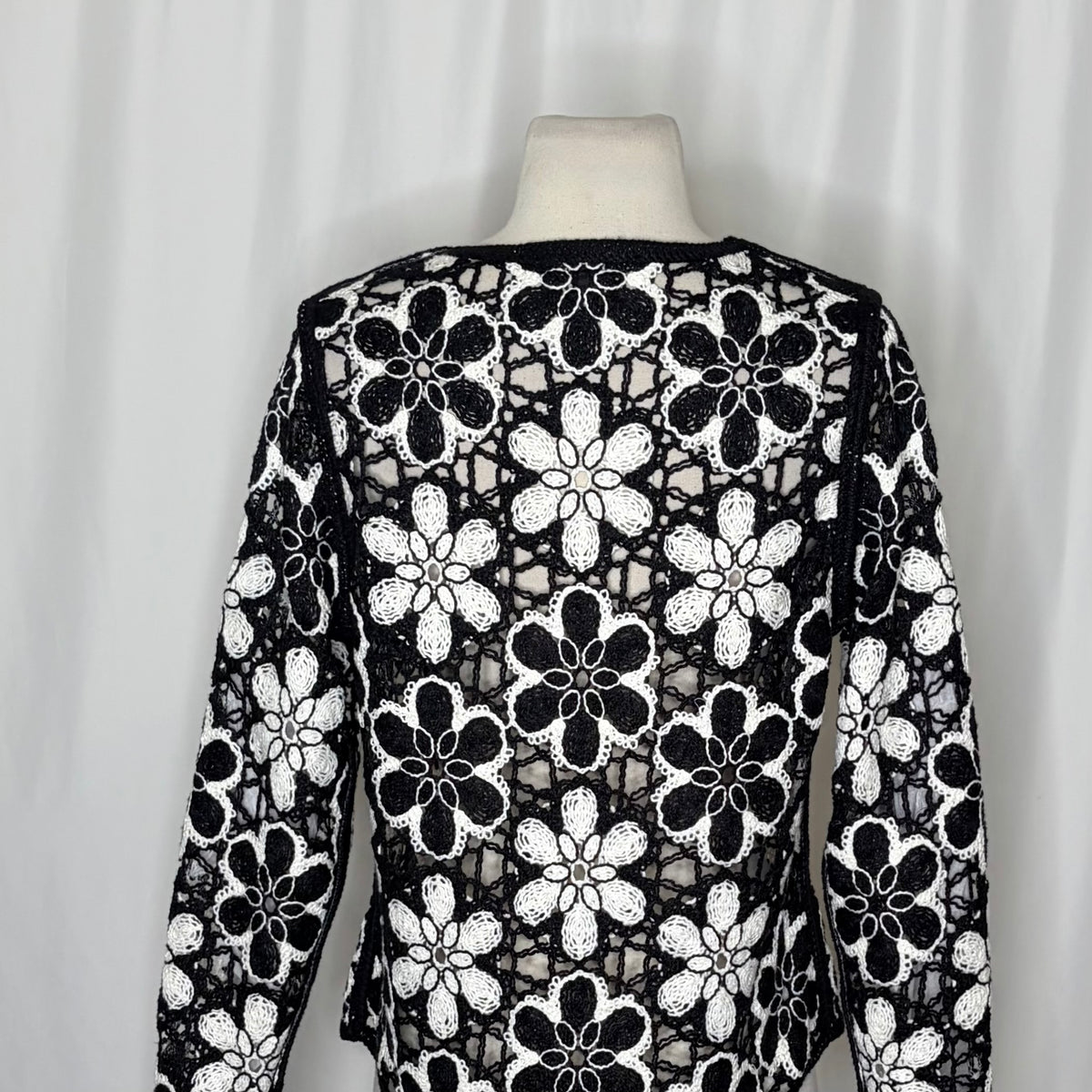 Boston Proper Crochet Floral Lace Jacket Small