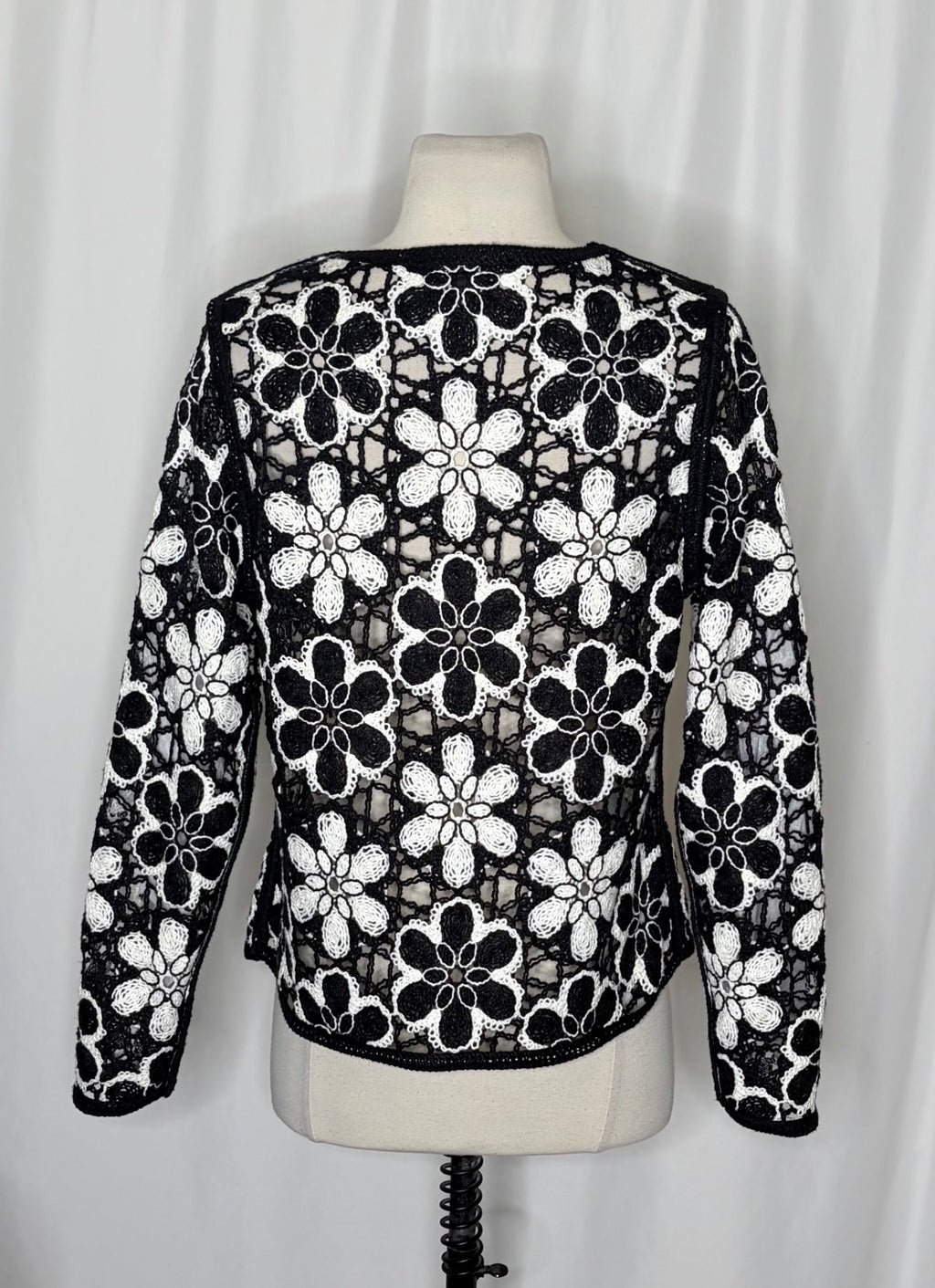 Boston Proper Crochet Floral Lace Jacket Small