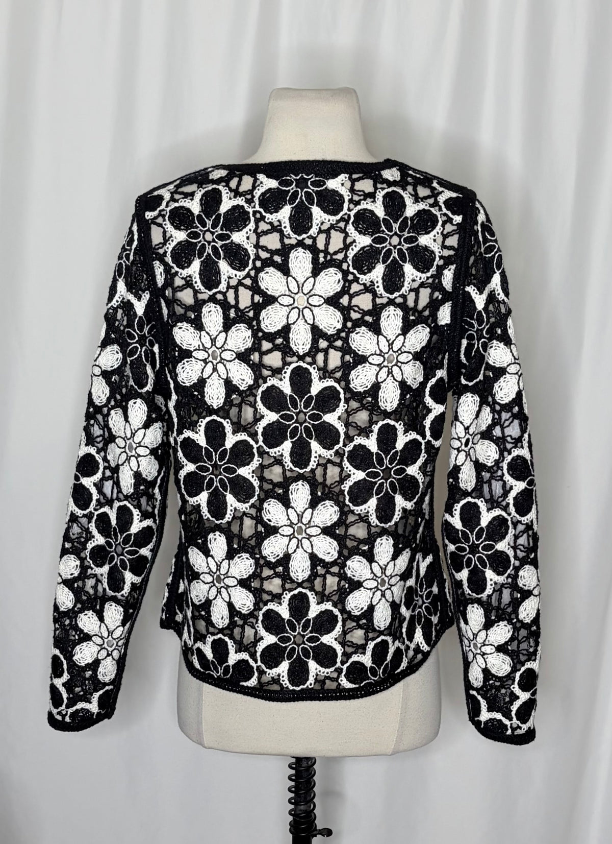 Boston Proper Crochet Floral Lace Jacket Small