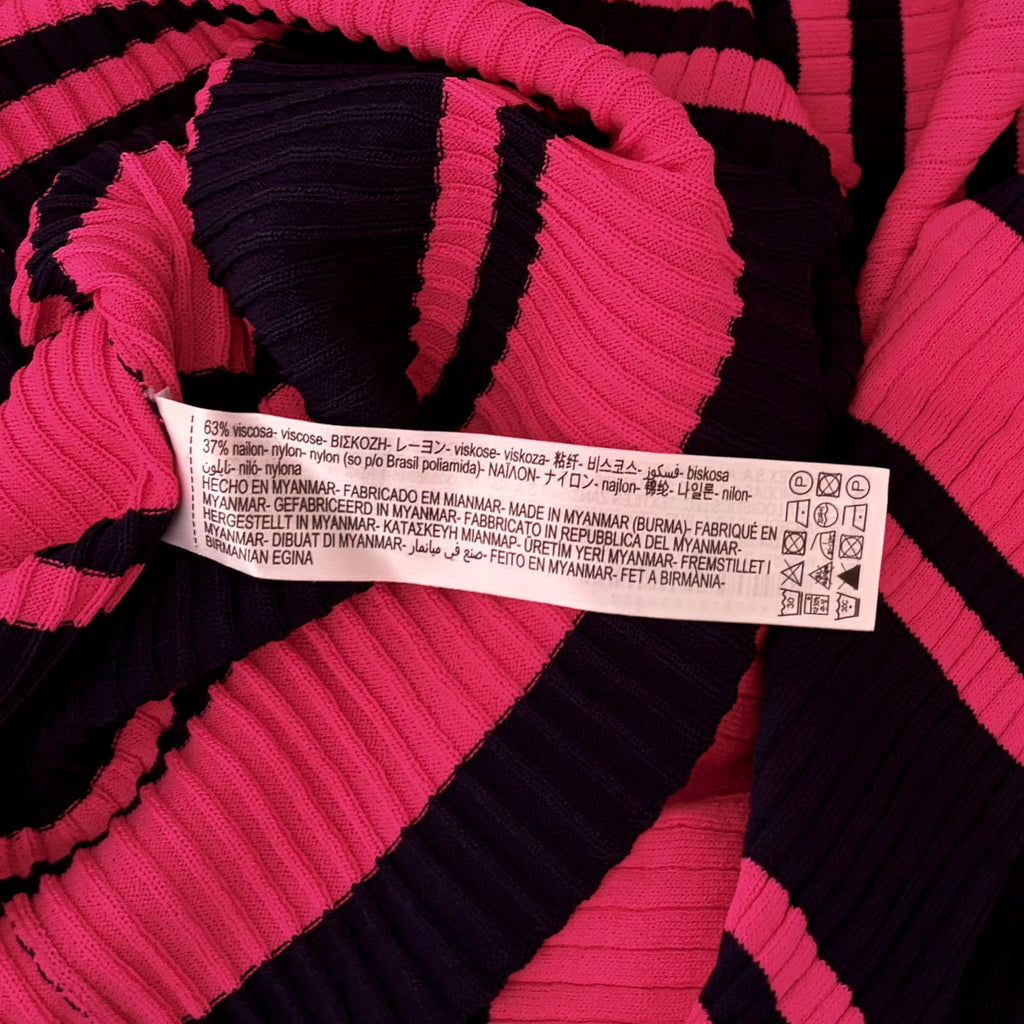 Zara Pink Navy Puff Sleeve Sweater M