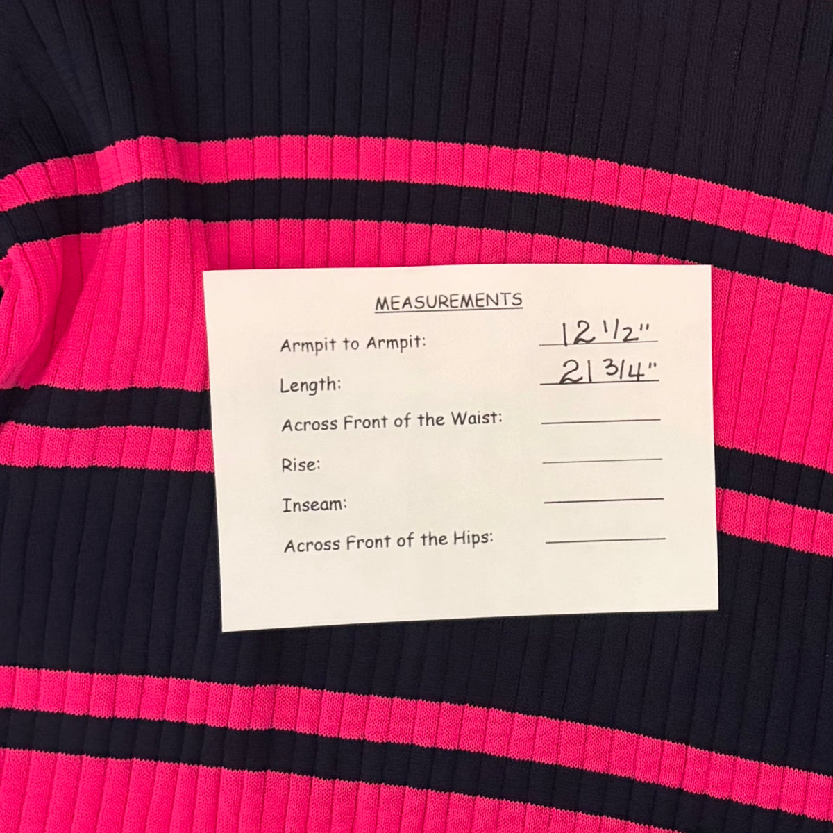 Zara Pink Navy Puff Sleeve Sweater M