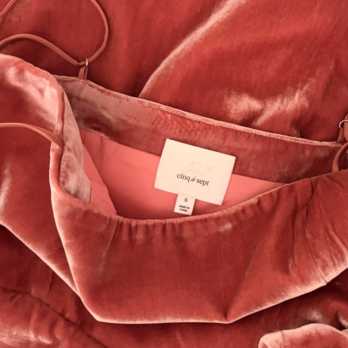 Cinq à Sept Kiki Velvet Mini Dress Rosewood Size 6