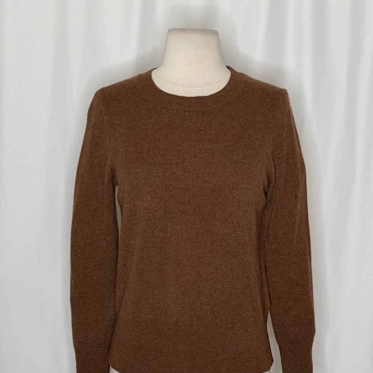 J. Crew Brown Cashmere Crewneck Sweater XS