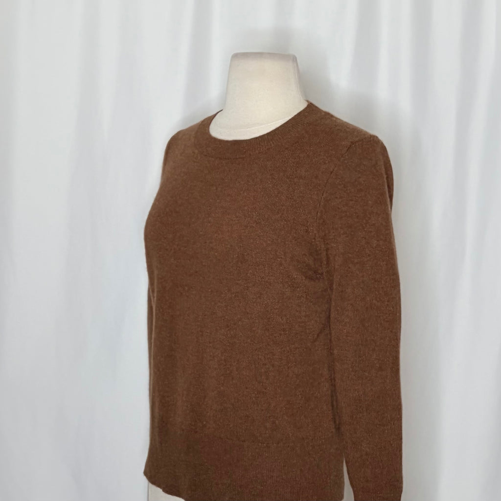 J. Crew Brown Cashmere Crewneck Sweater XS