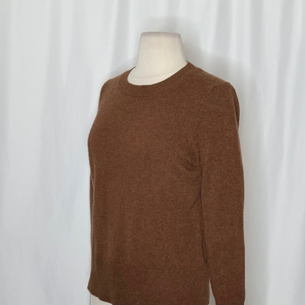 J. Crew Brown Cashmere Crewneck Sweater XS