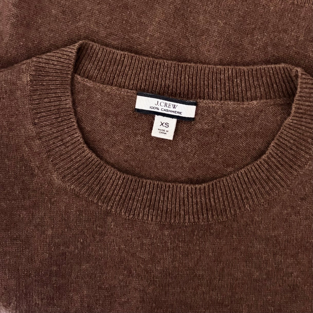 J. Crew Brown Cashmere Crewneck Sweater XS