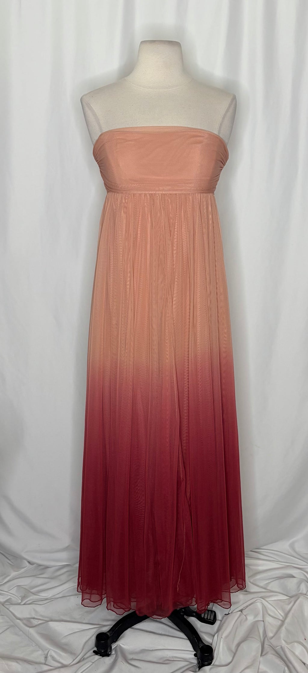 Anthropologie Let Me Be Peach Ombre Maxi Dress XS