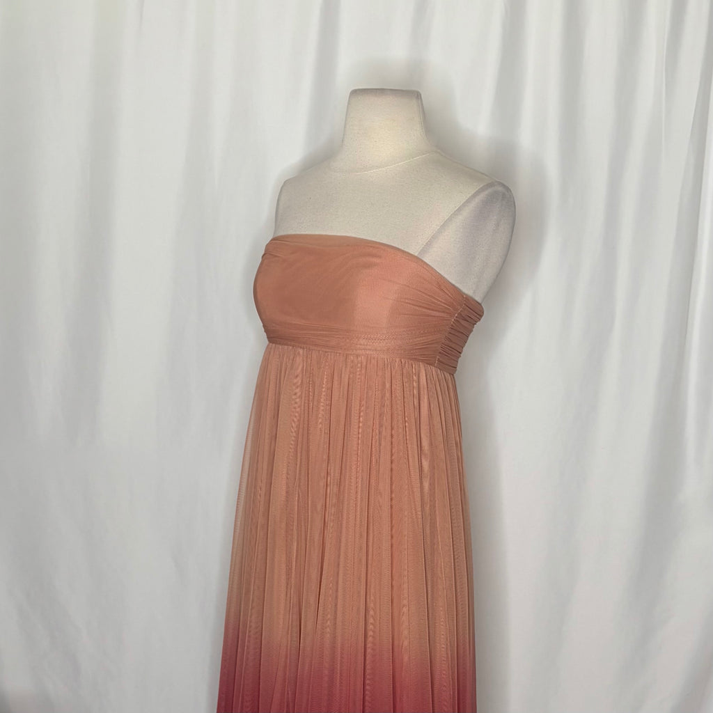 Anthropologie Let Me Be Peach Ombre Maxi Dress XS