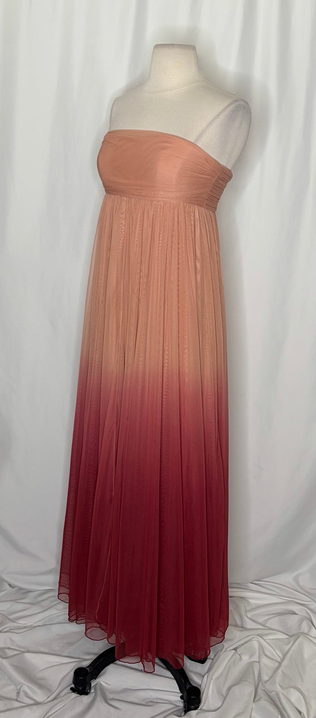 Anthropologie Let Me Be Peach Ombre Maxi Dress XS