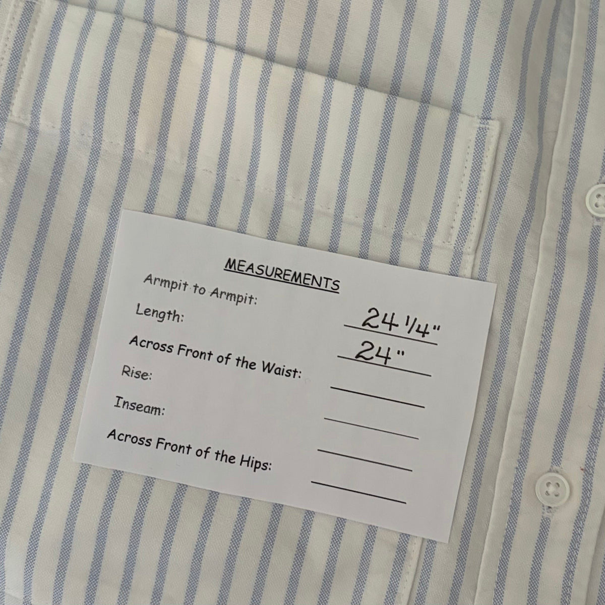 EVERLANE The Boxy Oxford Shirt Blue White Stripe Organic Cotton Oversized Small