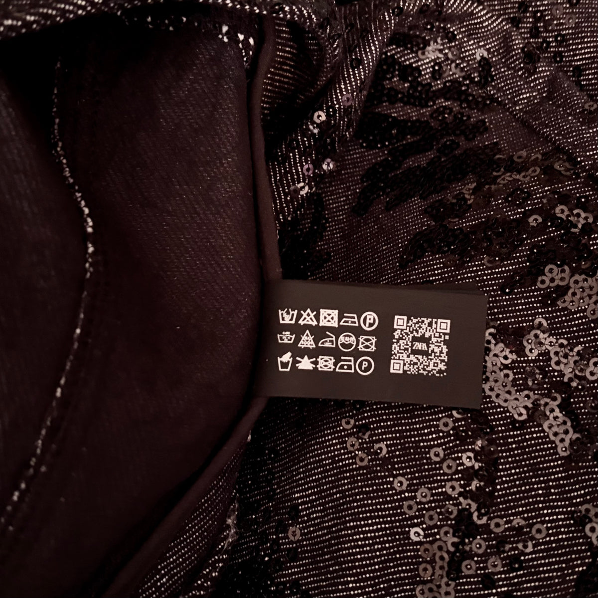 ZARA ZW Collection Sequin Paisley Straight Leg Jeans Black Runway Size 2