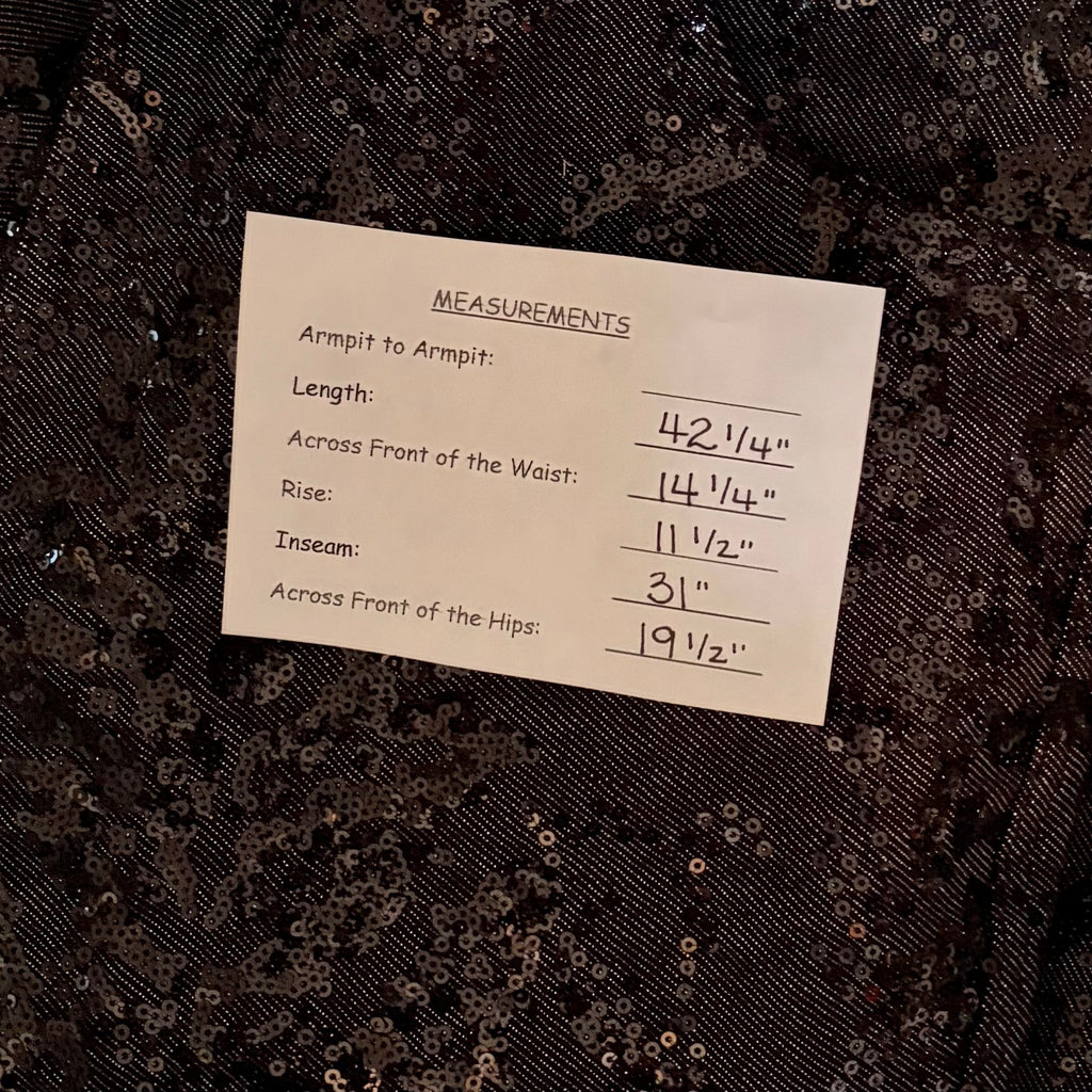 ZARA ZW Collection Sequin Paisley Straight Leg Jeans Black Runway Size 2
