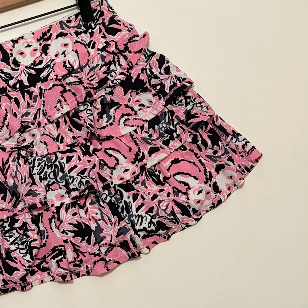 LILLY PULITZER Amira Luxletic Skort Hangin With My Boo Hibiscus Pink Small