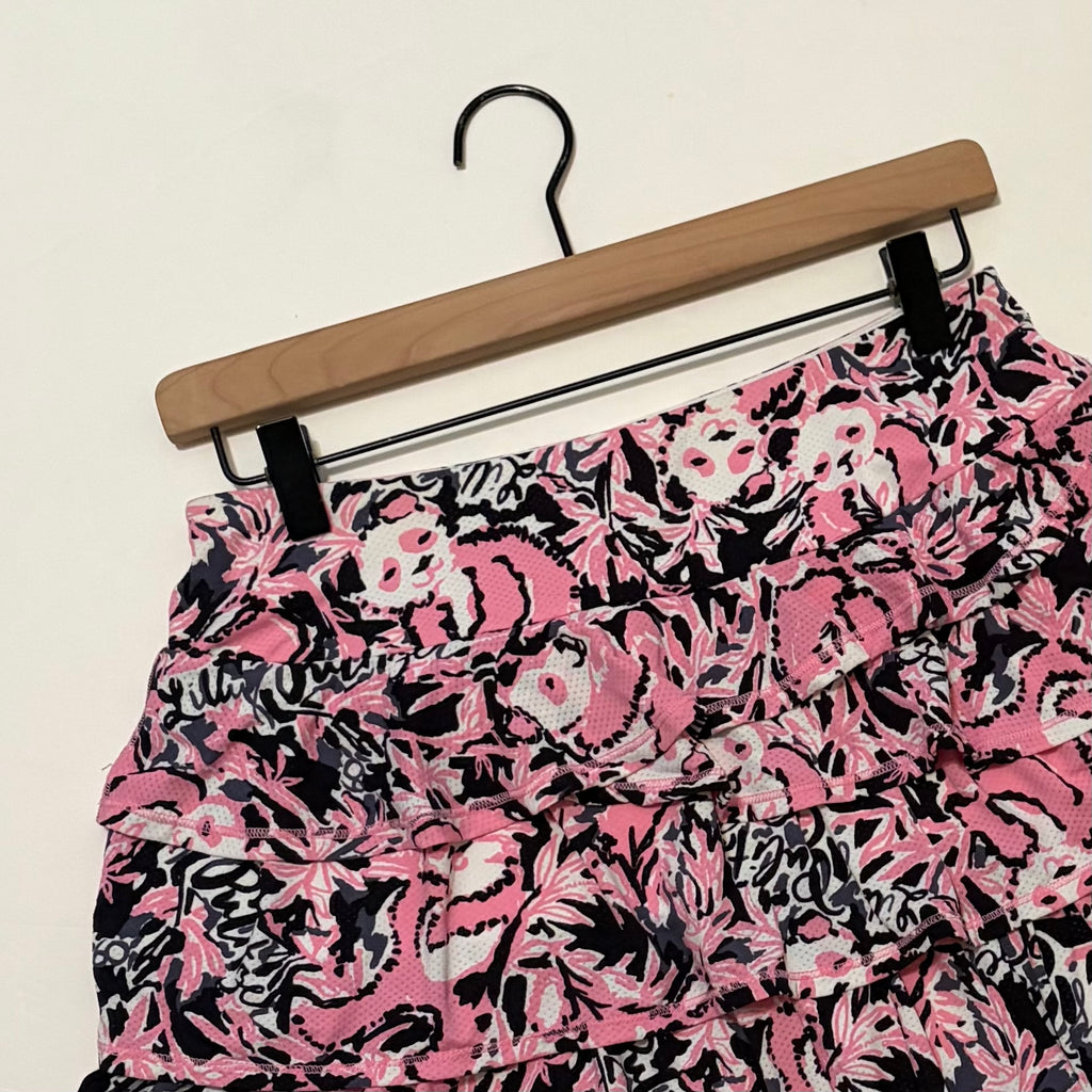 LILLY PULITZER Amira Luxletic Skort Hangin With My Boo Hibiscus Pink Small