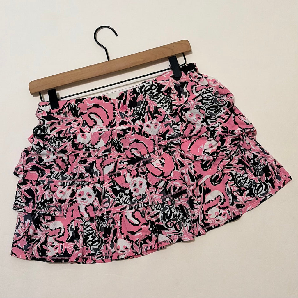 LILLY PULITZER Amira Luxletic Skort Hangin With My Boo Hibiscus Pink Small
