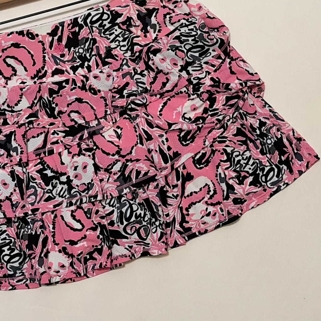LILLY PULITZER Amira Luxletic Skort Hangin With My Boo Hibiscus Pink Small