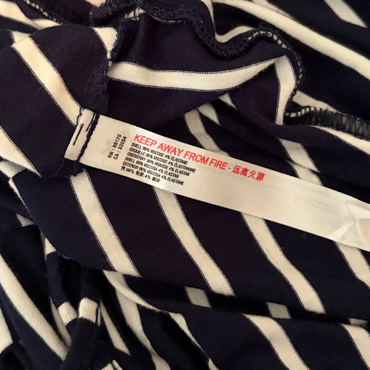 ANTHROPOLOGIE Lissa Wide Leg Jumpsuit Navy White Striped Knit Nautical Large