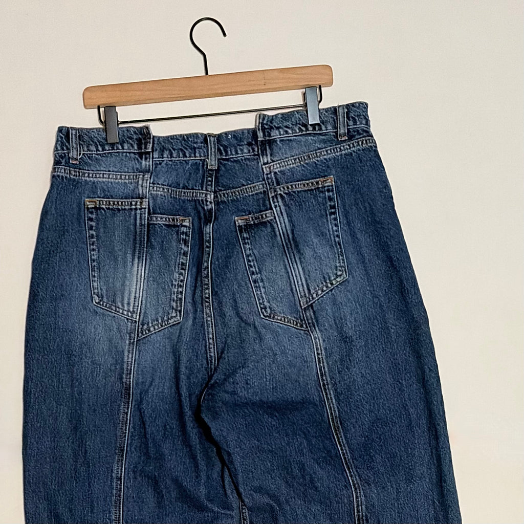 REFORMATION Cary High Rise Slouchy Wide Leg Jeans Cabo Reworked Blue Size 33