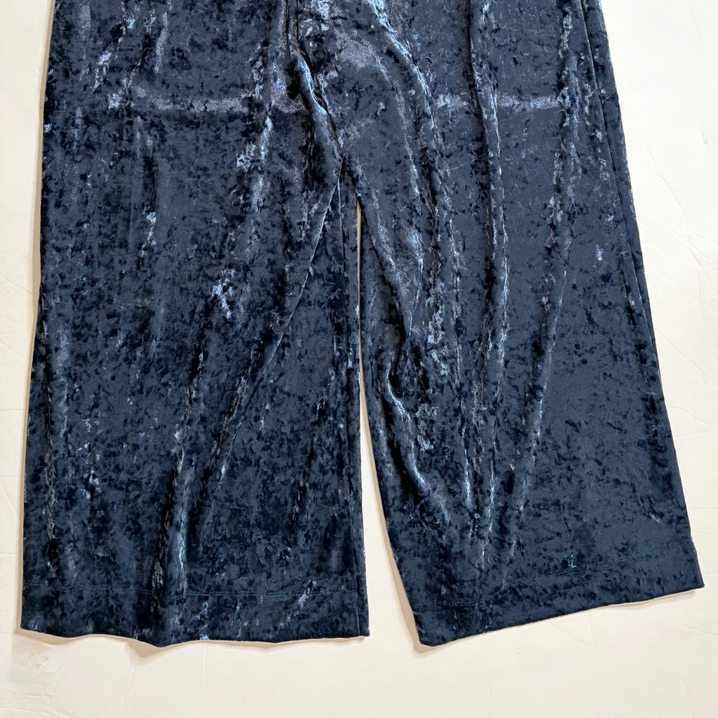 NWT!! Target A NEW DAY Blue Crushed Velvet Wide Leg Pants Pockets X-Large