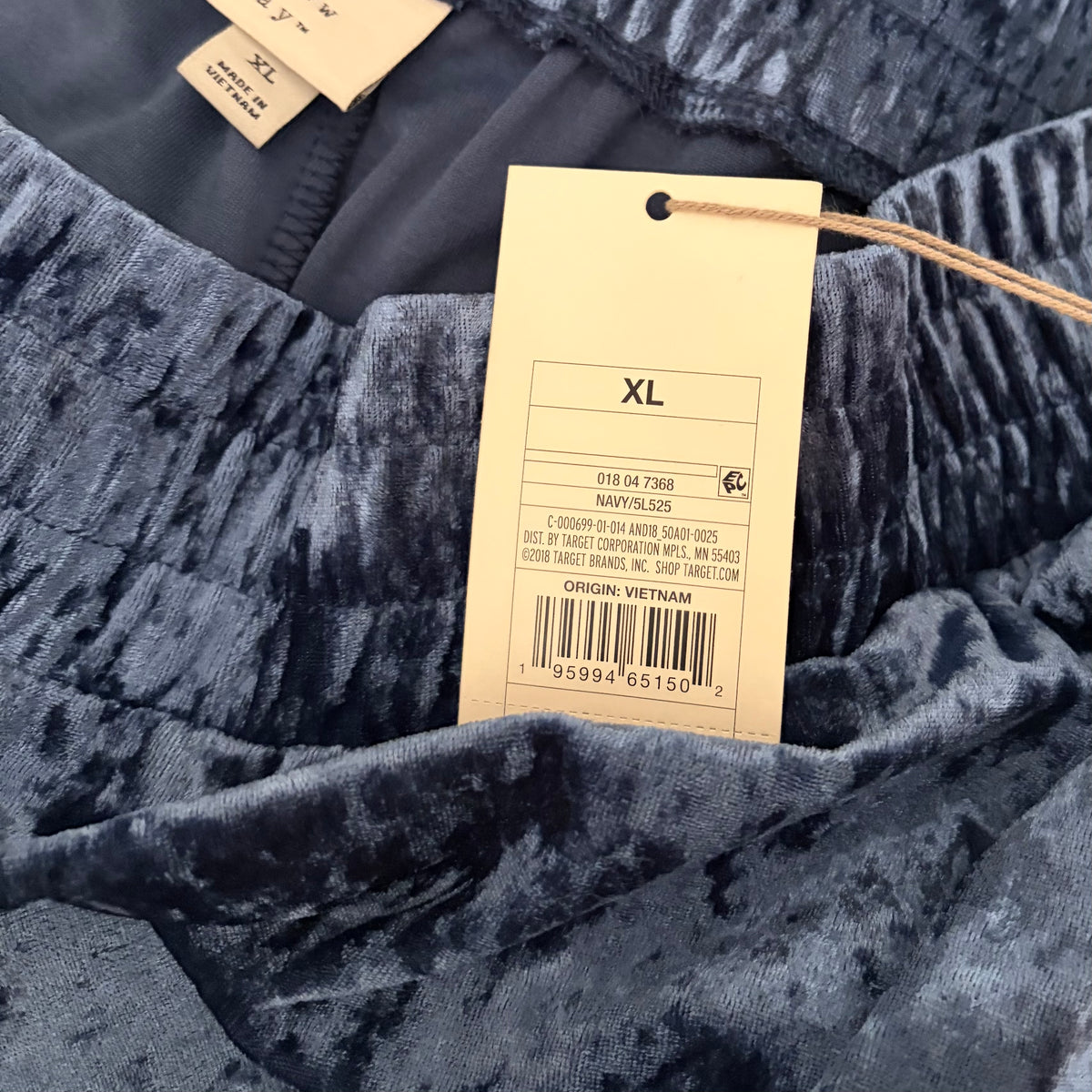 NWT!! Target A NEW DAY Blue Crushed Velvet Wide Leg Pants Pockets X-Large