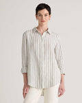 Quince European Linen Striped Shirt Large