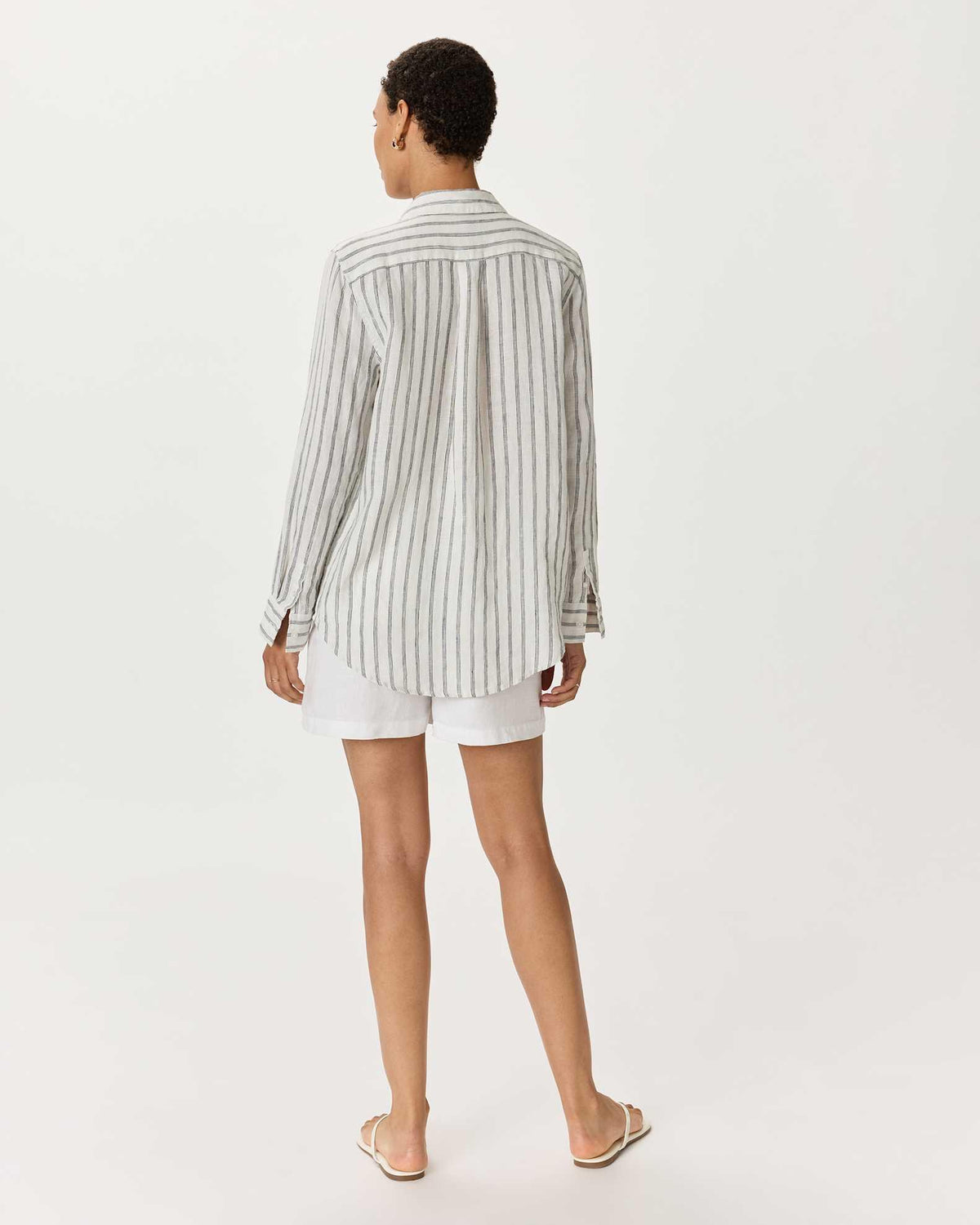 Quince European Linen Striped Shirt Large