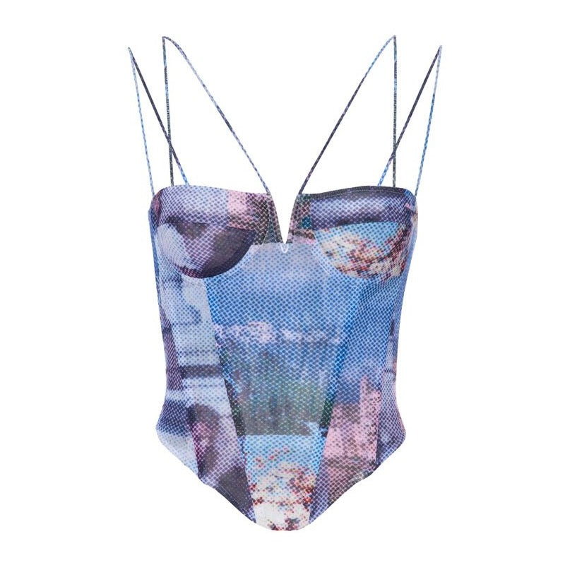 MIAOU Aphex Corset Top Atlas Pants Memoirs Print 2 Piece Set X-Small