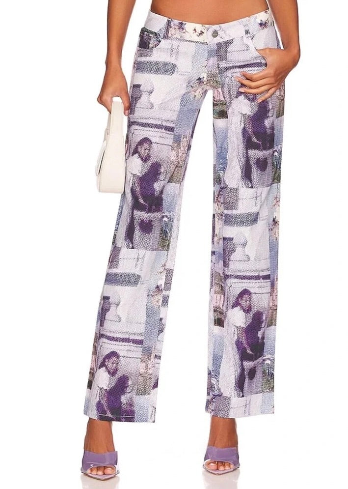 MIAOU Aphex Corset Top Atlas Pants Memoirs Print 2 Piece Set X-Small
