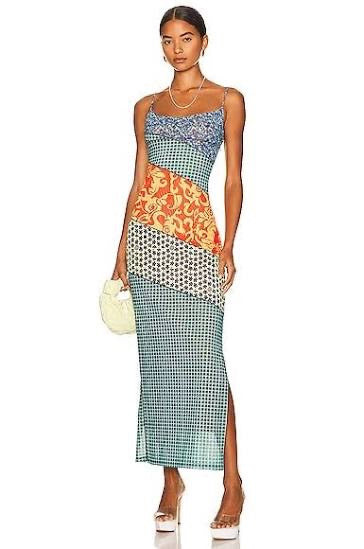 MIAOU x Paloma Elsesser Thais Patchwork Maxi Dress Sweet Legend Vacation X-Small