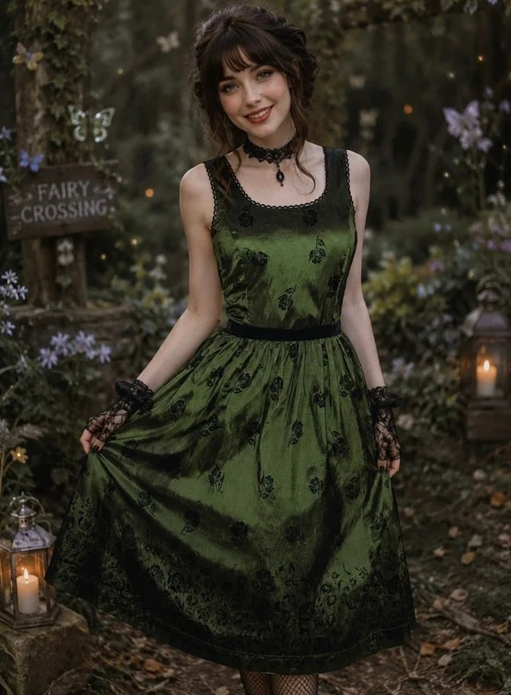 NECA Twilight New Moon Bella Swan Birthday Dress Green Floral Romantic 2XL