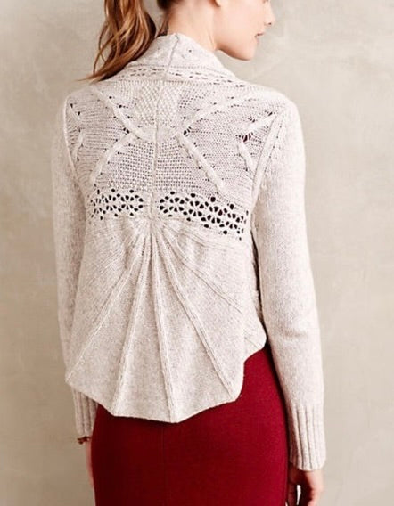 Anthropologie ANGEL OF THE NORTH Anais Cardigan Sweater Wool Blend Gray X-Small