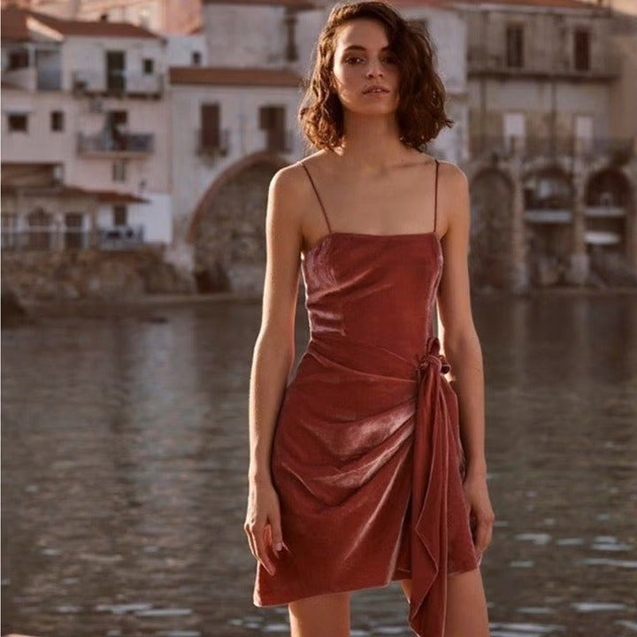 Cinq à Sept Kiki Velvet Mini Dress Rosewood Size 6