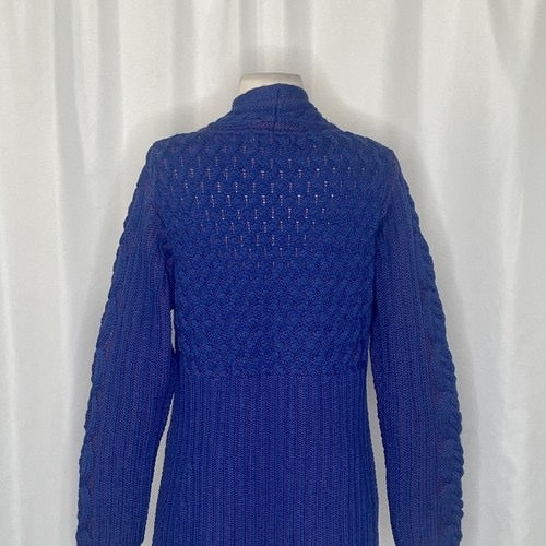 ARANCRAFTS Aran Crafts Merino Wool Purple Blue Cardigan Sweater‎ Ireland Small