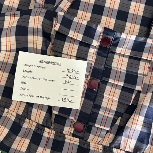 Anthropologie MAEVE Outshine Plaid‎ Taffeta Dress Bow Coquette Preppy X-Small