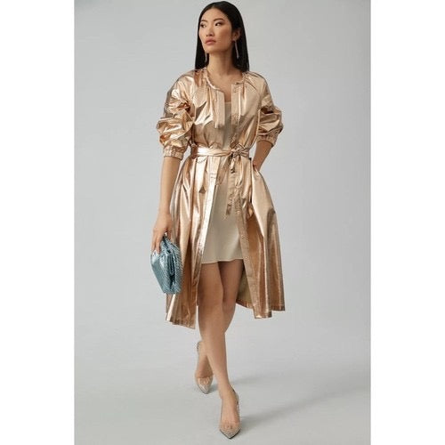 NWT!!‎ Anthropologie MARE MARE Shine Faux Leather Shirt Dress Pearl Metallic XS