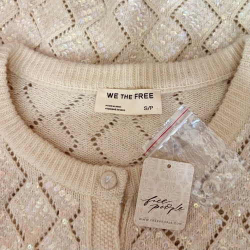 NWT!! Free People WE THE FREE Mermaid Cardi Cardigan Sweater Sequins Small