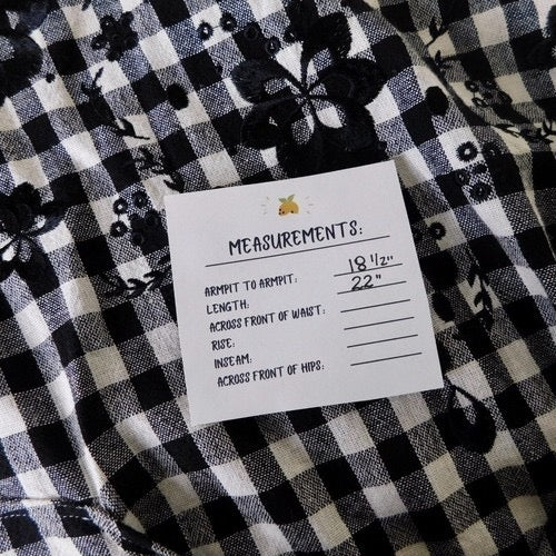 NWT!! Anthropologie SEEN WORN KEPT Black &‎ White Gingham Top Embroidered Size 4